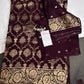 Plum Crepe Designer Banarsi Saree - 