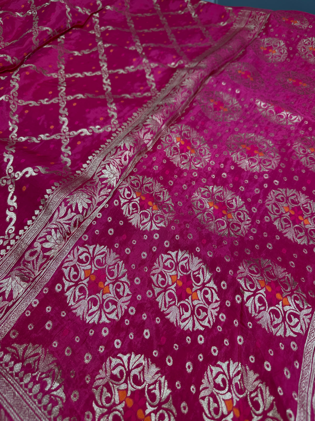 Pink Crepe Designer Banarsi Saree - 