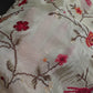 Cream Crepe Designer Banarsi Embroidery Saree - 