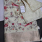Cream Crepe Designer Banarsi Embroidery Saree - 