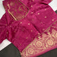 Pink Crepe Designer Banarsi Saree - 