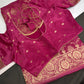 Pink Crepe Designer Banarsi Saree - 