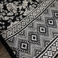 Kalamkari Cotton Silk Black White Floral Print Saree with kanchi Border - 
