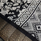 Kalamkari Cotton Silk Black White Floral Print Saree with kanchi Border - 