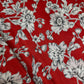 Kalamkari Cotton Silk Red White Floral Print Saree with kanchi Border - 