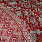 Kalamkari Cotton Silk Red White Floral Print Saree with kanchi Border - 