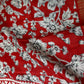 Kalamkari Cotton Silk Red White Floral Print Saree with kanchi Border - 