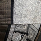 Kalamkari Cotton Silk Black Cream Floral Print Saree with kanchi Border - 