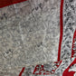 Kalamkari Cotton Silk Red Half White Floral Print Saree with kanchi Border - 