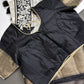 Kalamkari Cotton Silk Black Cream Floral Print Saree with kanchi Border - 