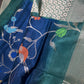 Oraganza Tissue Jamdani Weaving Blue Green Saree - 