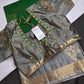 Green Grey Semi Dharmavaram Silk  Saree - 