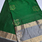 Green Grey Semi Dharmavaram Silk  Saree - 