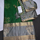 Green Grey Semi Dharmavaram Silk  Saree - 