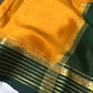 Yellow Green Pure Mysore Silk Light Weight Saree - 