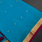 Blue Pink Pure Mysore Silk Light Weight Saree - 