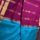 Blue Pink Pure Mysore Silk Light Weight Saree - 
