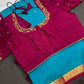 Blue Pink Pure Mysore Silk Light Weight Saree - 