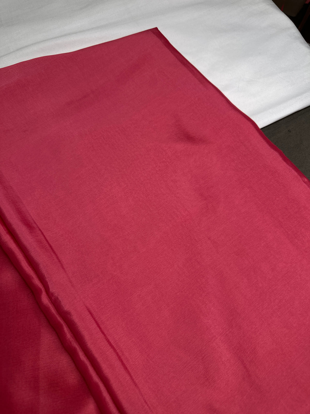 Pink Purple Pure Mysore Silk Light Weight Saree - 