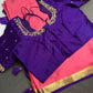 Pink Purple Pure Mysore Silk Light Weight Saree - 