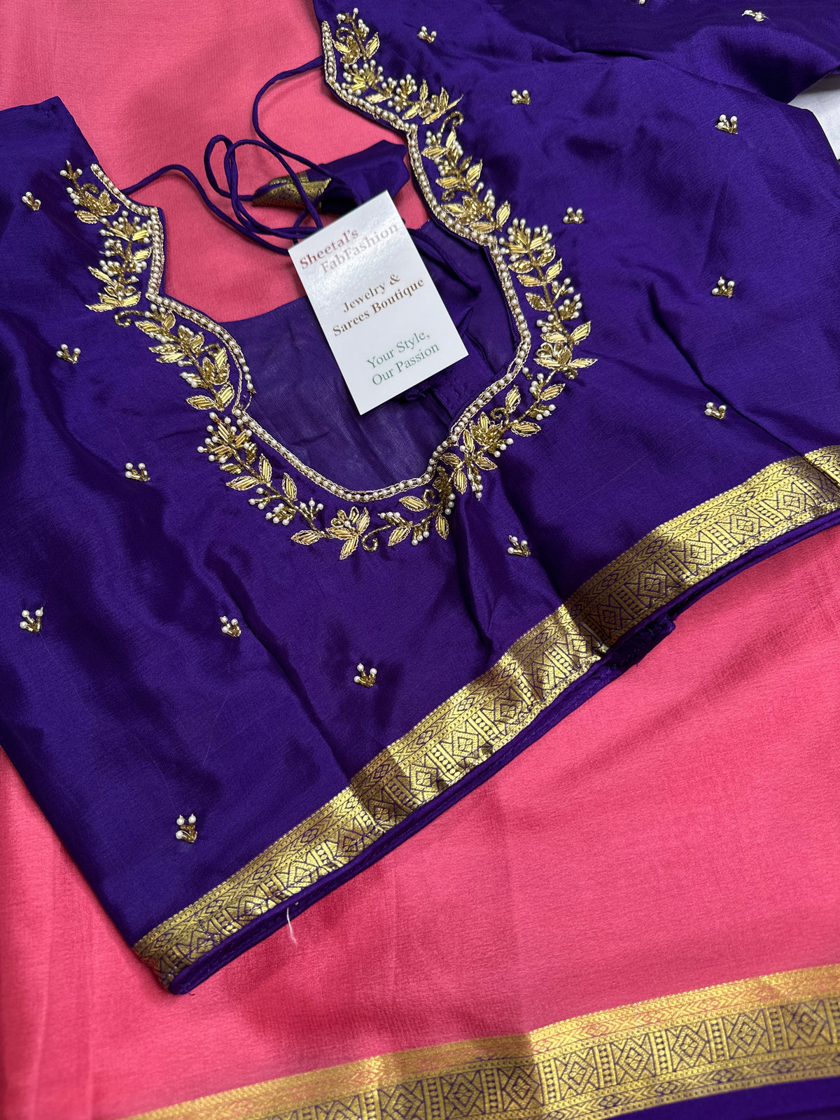 Pink Purple Pure Mysore Silk Light Weight Saree - 