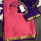 Pink Purple Pure Mysore Silk Light Weight Saree - 