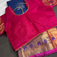 Pure Mangalgiri Blue Pink Saree - 