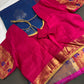 Pure Mangalgiri Blue Pink Saree - 