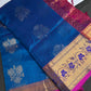 Pure Mangalgiri Blue Pink Saree - 