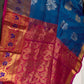 Pure Mangalgiri Blue Pink Saree - 