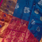 Pure Mangalgiri Blue Pink Saree - 
