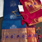 Pure Mangalgiri Blue Pink Saree - 