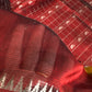 Pure Mangalgiri Red Yellow Saree with Stitched Blouse - SR001074