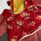 Yellow Green Chanderi Silk Saree with Mangalgiri Border - SR001078