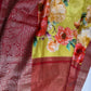 Yellow Green Chanderi Silk Saree with Mangalgiri Border - SR001078