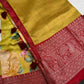 Yellow Green Chanderi Silk Saree with Mangalgiri Border - SR001078