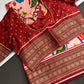 Red Multicolor Printed Saree with Mangalgiri Border - SR001080