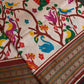 Red Multicolor Printed Saree with Mangalgiri Border - SR001080