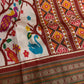 Red Multicolor Printed Saree with Mangalgiri Border - SR001080