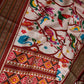 Red Multicolor Printed Saree with Mangalgiri Border - SR001080