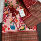 Red Multicolor Printed Saree with Mangalgiri Border - SR001080