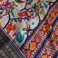 Purple Multicolor Printed Saree with Mangalgiri Border - SR001081
