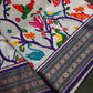 Purple Multicolor Printed Saree with Mangalgiri Border - SR001081