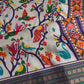 Purple Multicolor Printed Saree with Mangalgiri Border - SR001081
