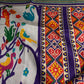 Purple Multicolor Printed Saree with Mangalgiri Border - SR001081