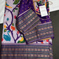 Purple Multicolor Printed Saree with Mangalgiri Border - SR001081