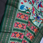 Green Multicolor Printed Saree with Mangalgiri Border - SR001082