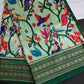 Green Multicolor Printed Saree with Mangalgiri Border - SR001082