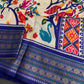 Blue Multicolor Printed Saree with Mangalgiri Border - SR001083