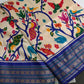 Blue Multicolor Printed Saree with Mangalgiri Border - SR001083